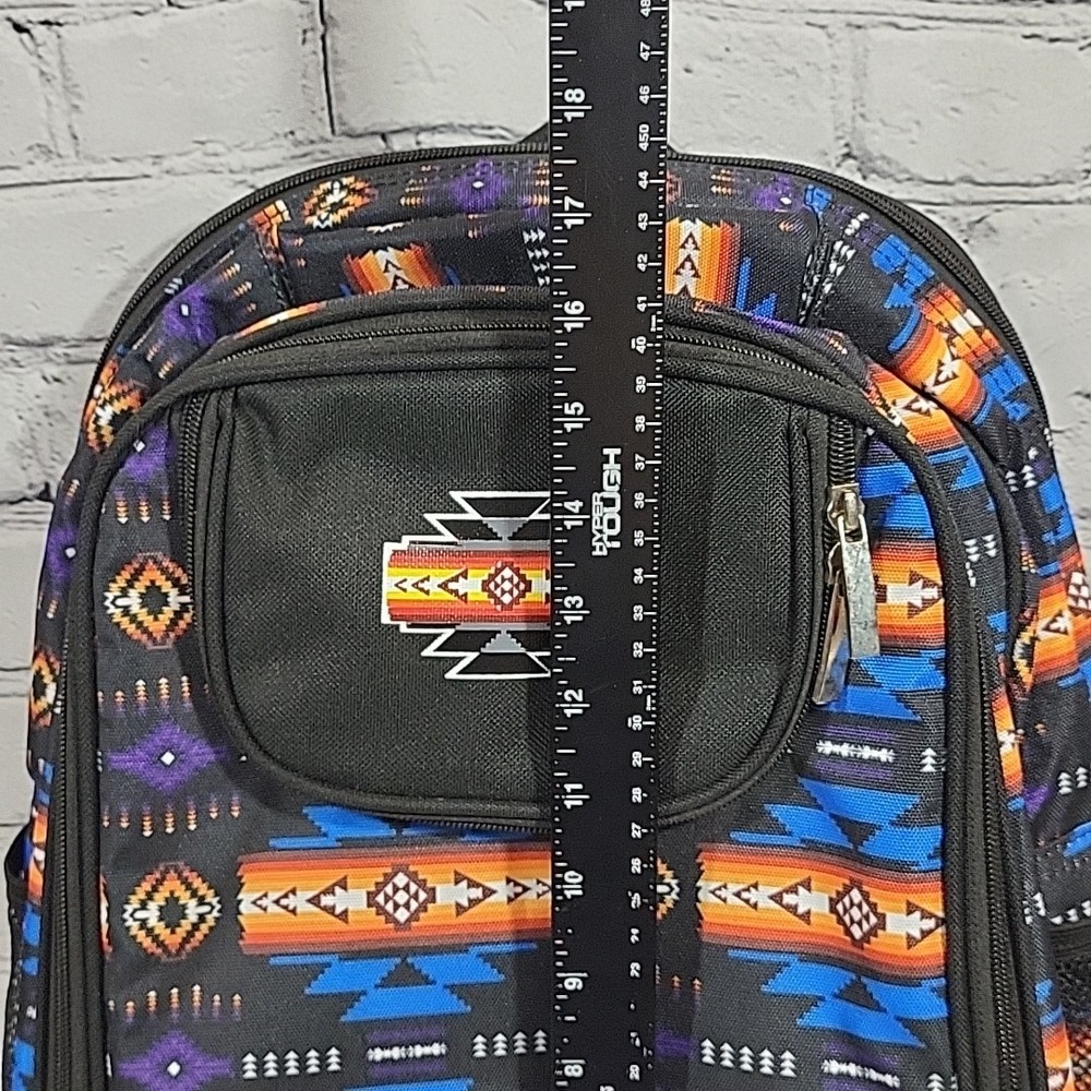Southwest Aztec Print Backpack By Nu Trendz Insulated Picnic Hiking NEW Flaw - Picture 10 of 11